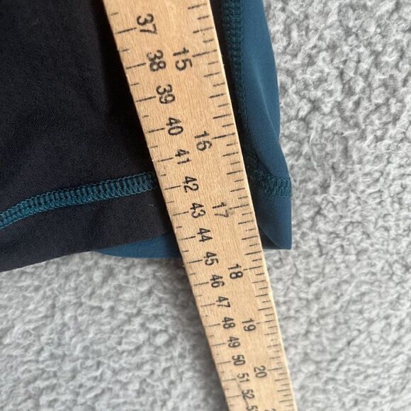 Lululemon Capri Leggings size 4 Teal Black Run Pace Ruched Size 4 - Picture 8 of 10
